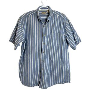 2/$30 L.L. Bean Shirt Men's Size Large Blue & White Stripped Button Up